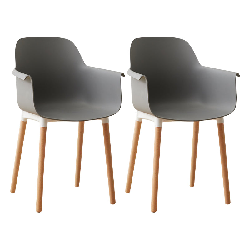 Scandinavian Wood Kitchen Dining Room Arm Chair Solid Back Chair