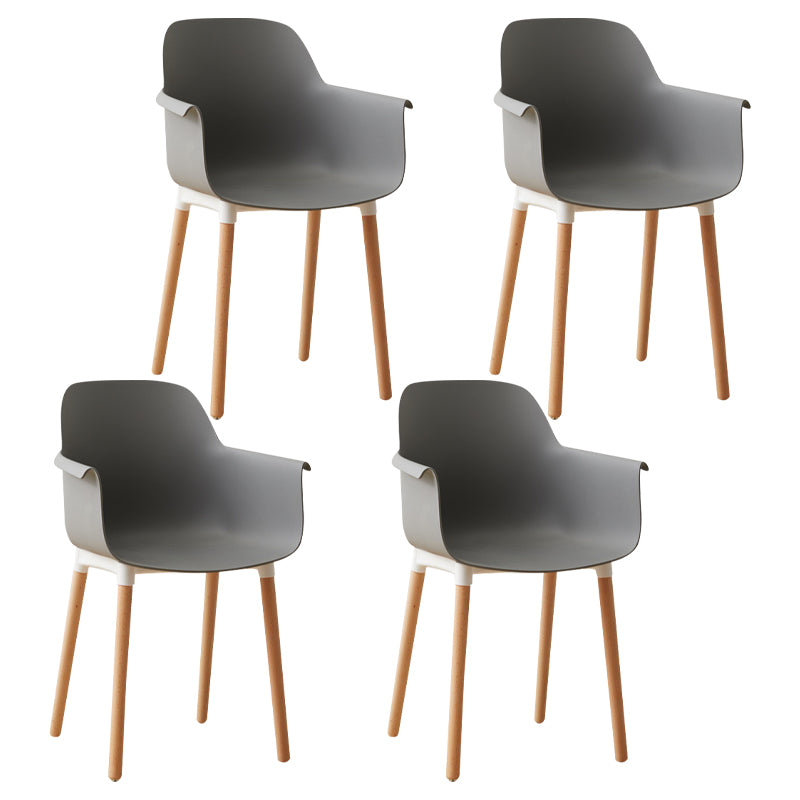 Scandinavian Wood Kitchen Dining Room Arm Chair Solid Back Chair