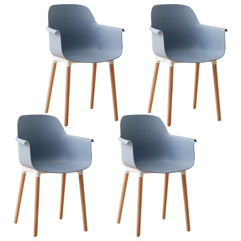 Scandinavian Wood Kitchen Dining Room Arm Chair Solid Back Chair