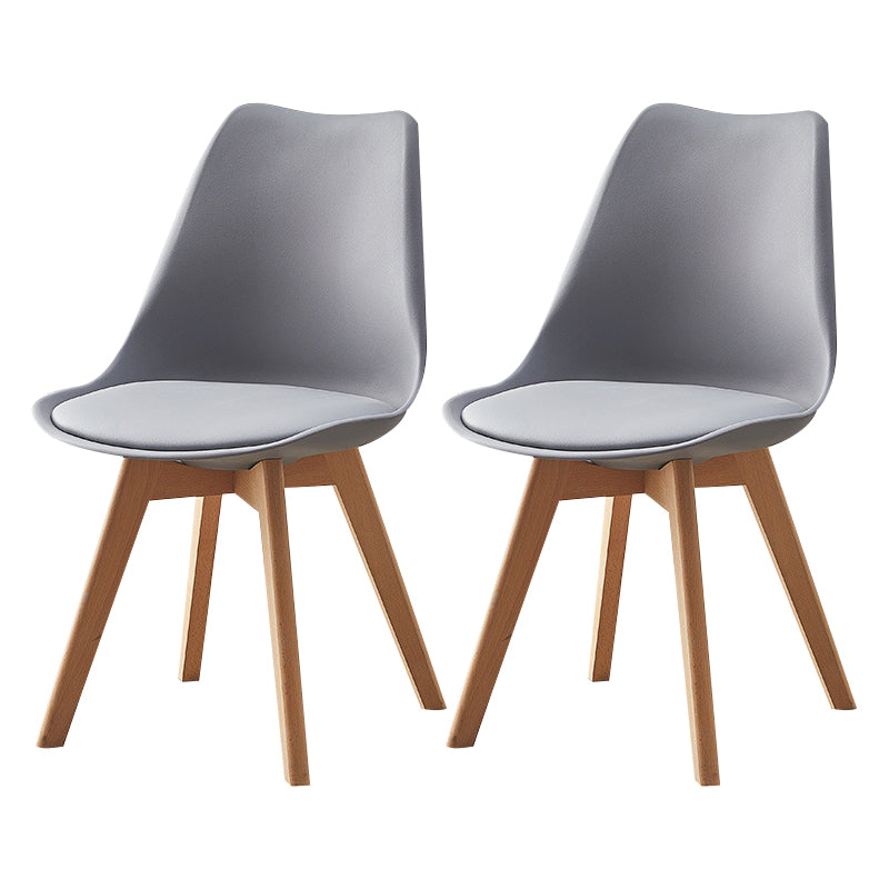 Modern Style Chairs Kitchen Armless Side Chair with Wooden Legs