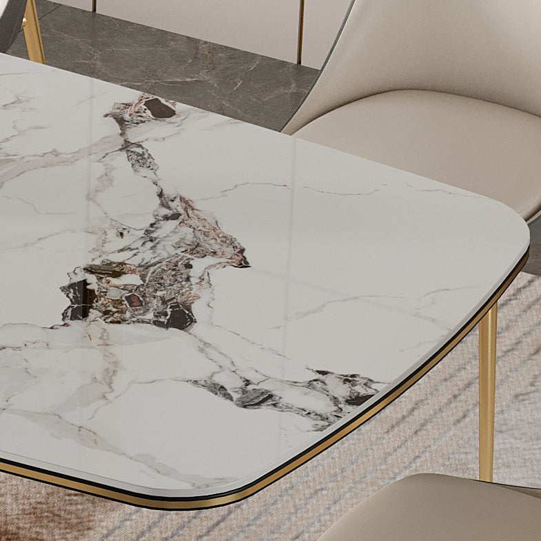 Luxury Sintered Stone Top Dining Set Rectangle 1/2/5/6/7 Pieces Dining Table with Chairs