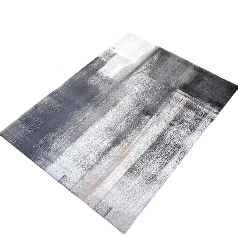 Gray Modern Rug Polyester Graphic Indoor Rug Washable Rug for Living Room