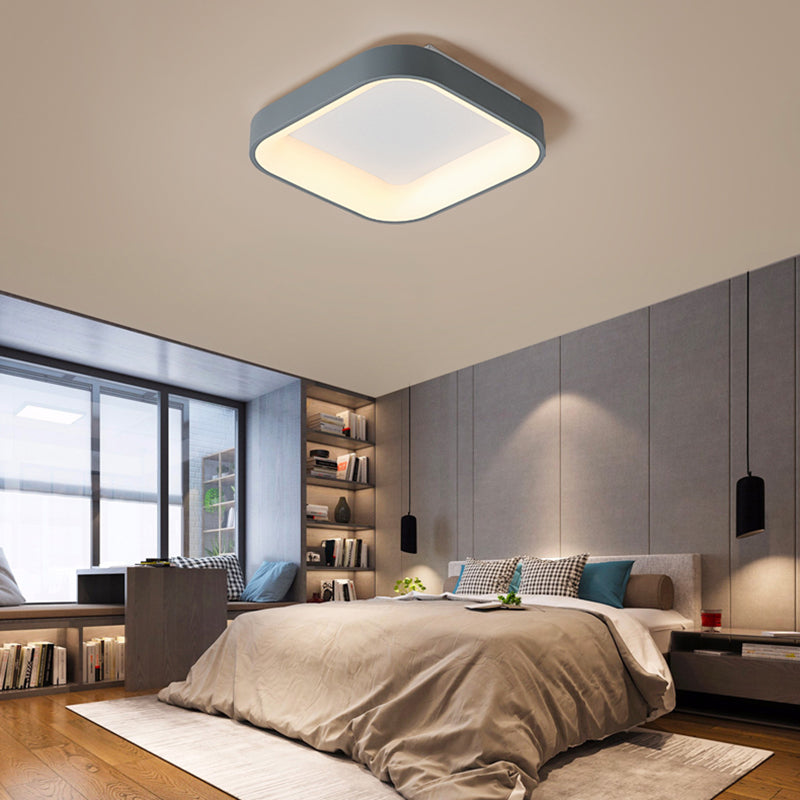 Metal Square Shut Flush Luz de techo Moderno 1 Light Lighting Lighting Lighting