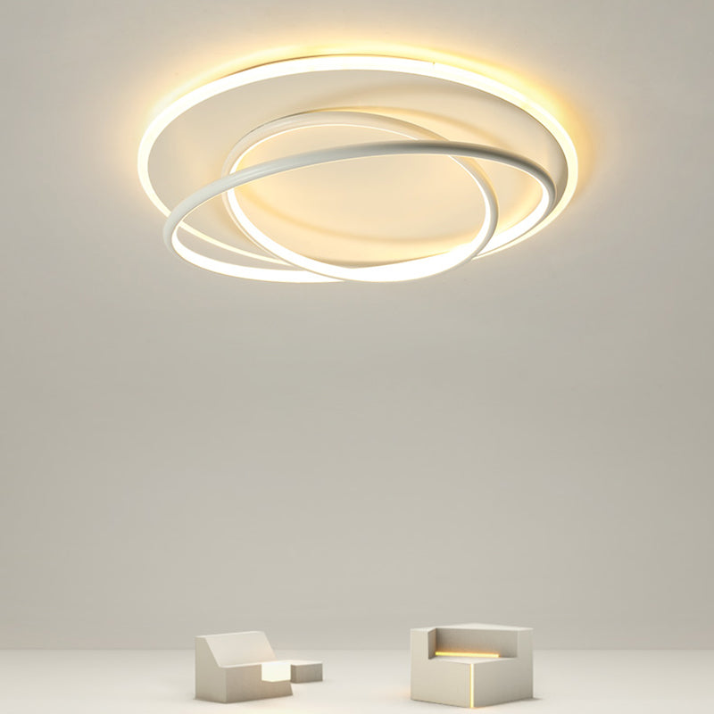 Plafonnier encastré à abat-jour rond en métal, luminaire moderne à 2 lumières