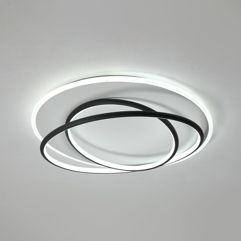 Plafonnier encastré à abat-jour rond en métal, luminaire moderne à 2 lumières