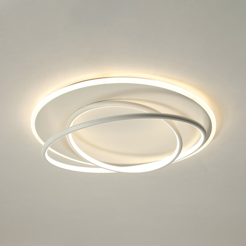 Plafonnier encastré à abat-jour rond en métal, luminaire moderne à 2 lumières