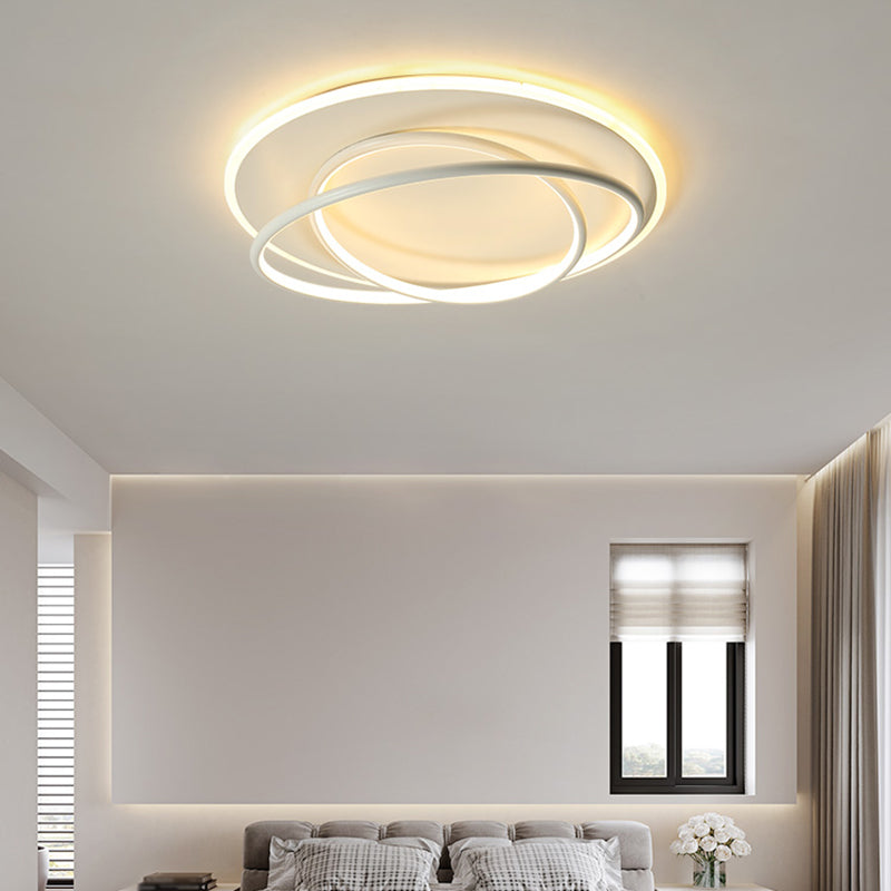 Plafonnier encastré à abat-jour rond en métal, luminaire moderne à 2 lumières