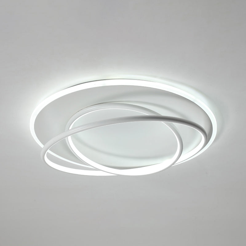 Plafonnier encastré à abat-jour rond en métal, luminaire moderne à 2 lumières