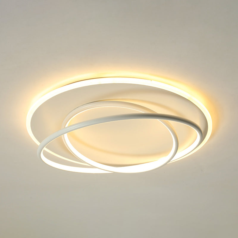 Plafonnier encastré à abat-jour rond en métal, luminaire moderne à 2 lumières