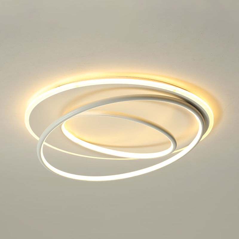Plafonnier encastré à abat-jour rond en métal, luminaire moderne à 2 lumières