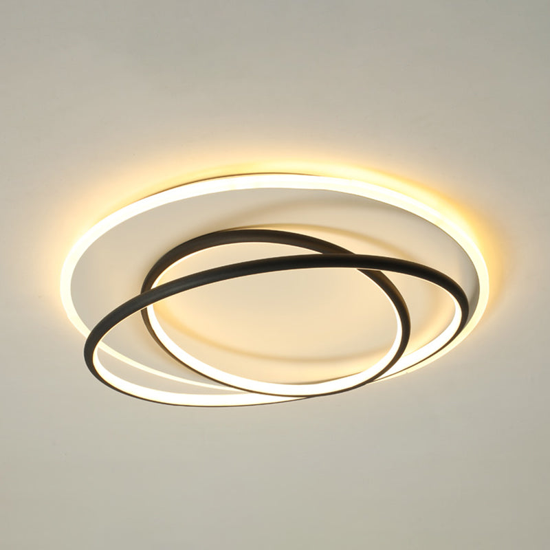 Plafonnier encastré à abat-jour rond en métal, luminaire moderne à 2 lumières