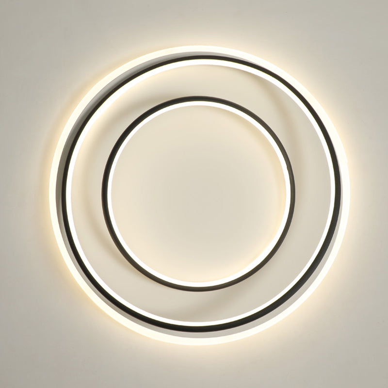 Plafonnier encastré à abat-jour rond en métal, luminaire moderne à 2 lumières