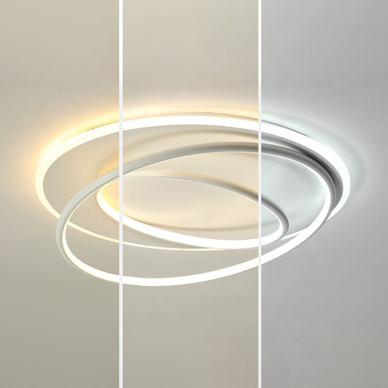 Plafonnier encastré à abat-jour rond en métal, luminaire moderne à 2 lumières