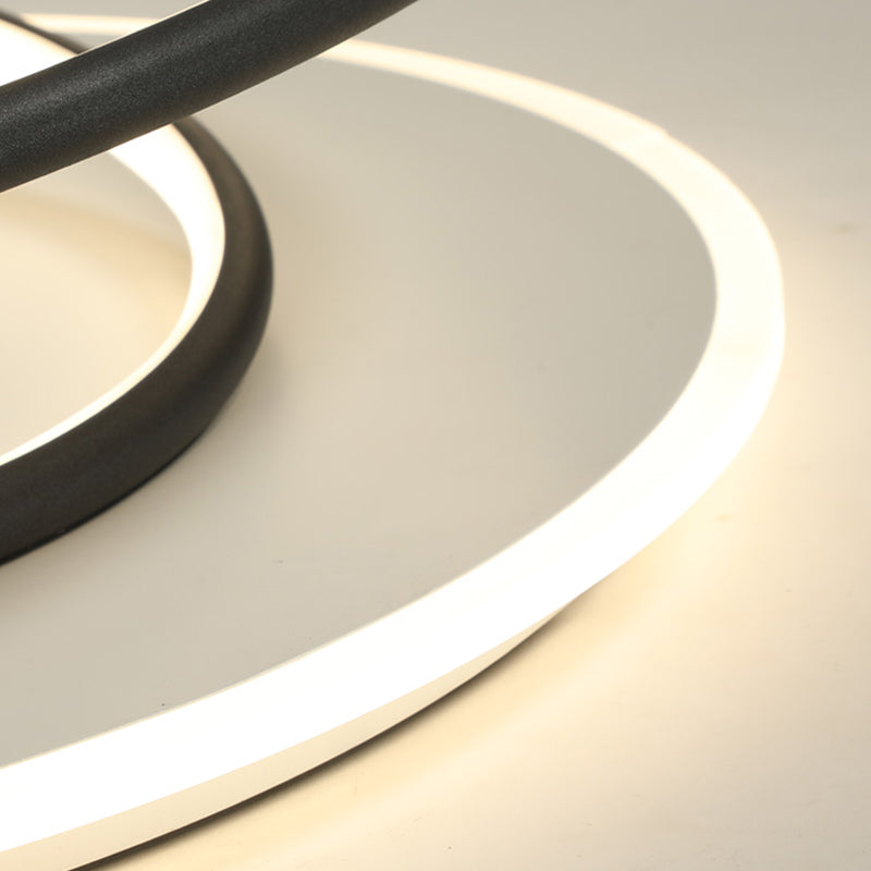 Plafonnier encastré à abat-jour rond en métal, luminaire moderne à 2 lumières
