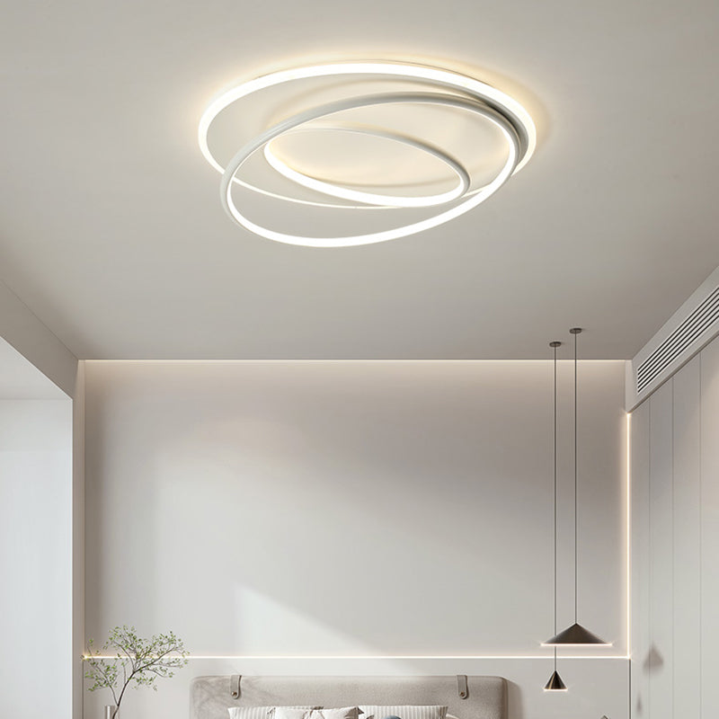 Plafonnier encastré à abat-jour rond en métal, luminaire moderne à 2 lumières