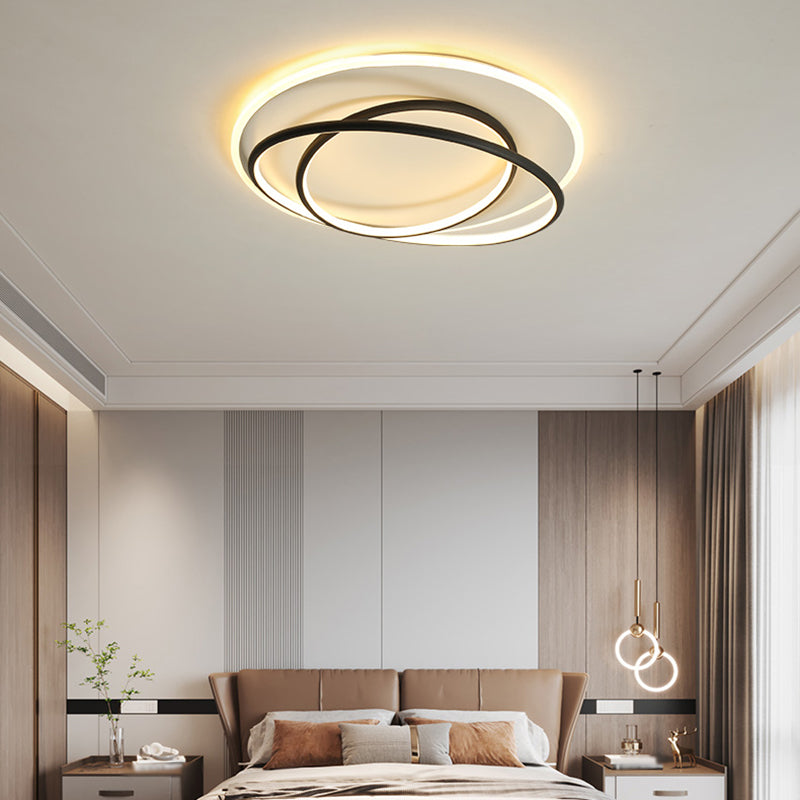 Plafonnier encastré à abat-jour rond en métal, luminaire moderne à 2 lumières