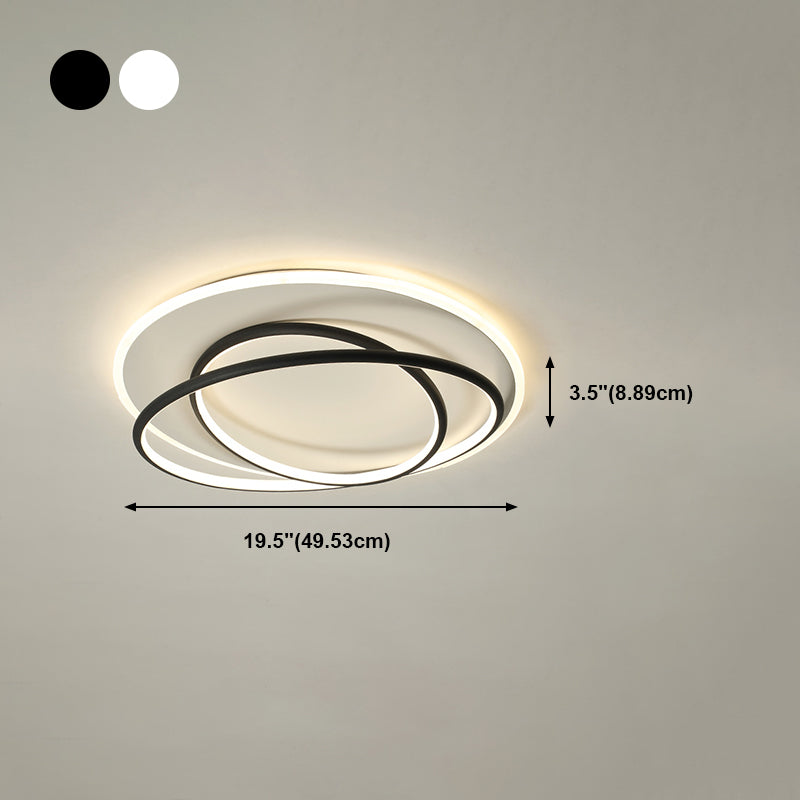 Plafonnier encastré à abat-jour rond en métal, luminaire moderne à 2 lumières