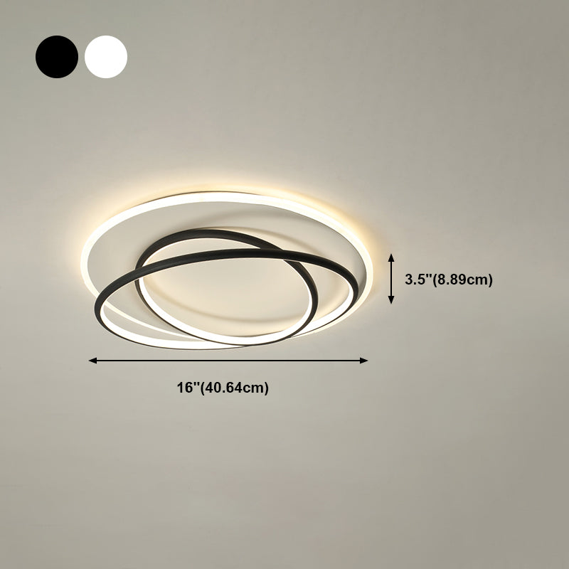 Plafonnier encastré à abat-jour rond en métal, luminaire moderne à 2 lumières