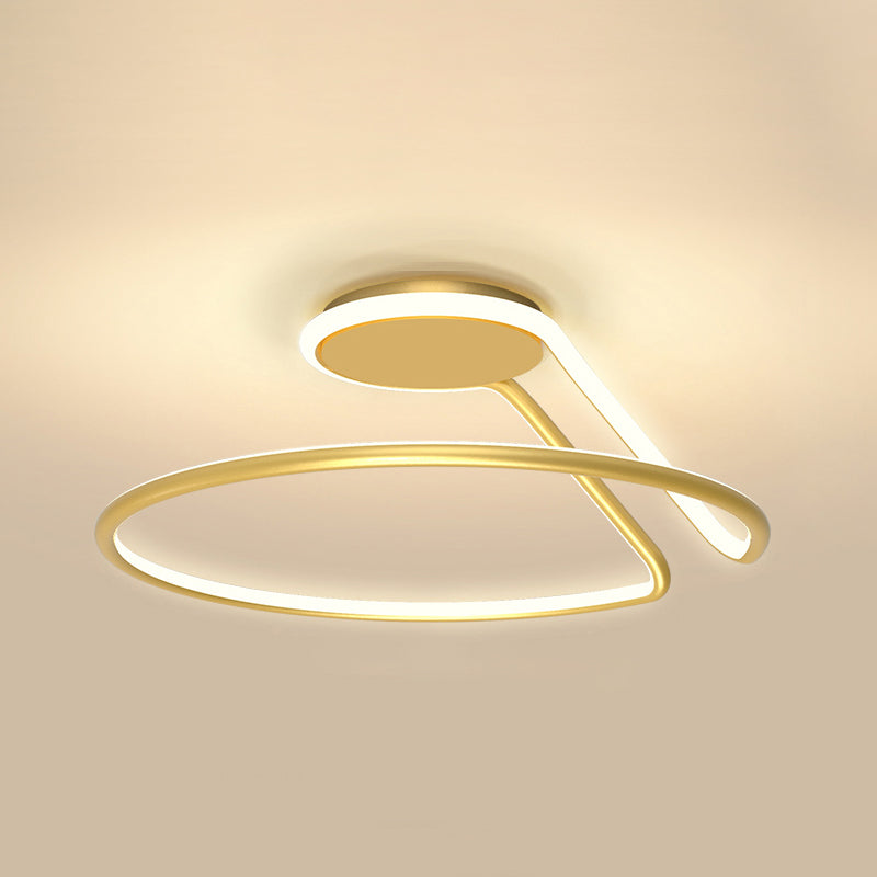 Metal Linear Shade Flush Ceiling Light Modern Style 1 Light Flush Mount Fixture