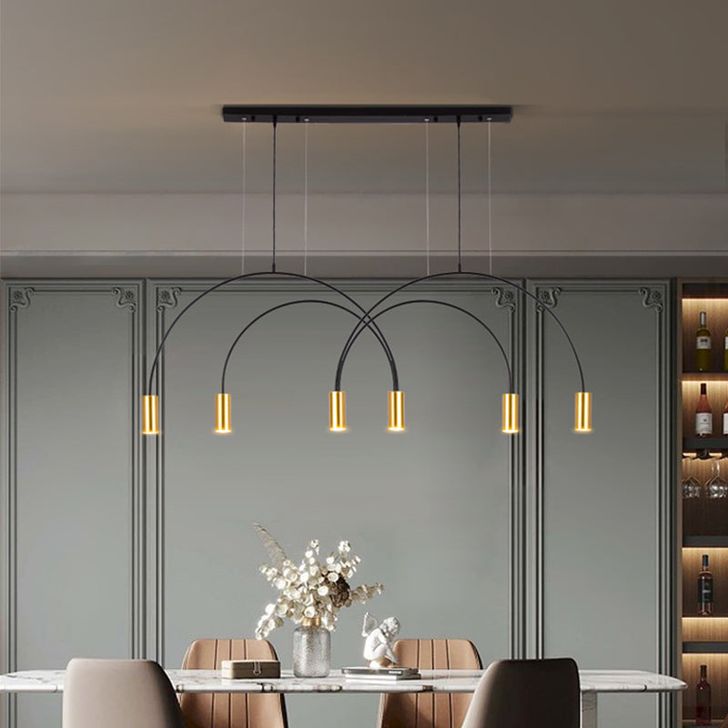 Moderner Stilzylinder hängende Anhänger Lichter Metall 6 Licht Anhänger Beleuchtungskarten