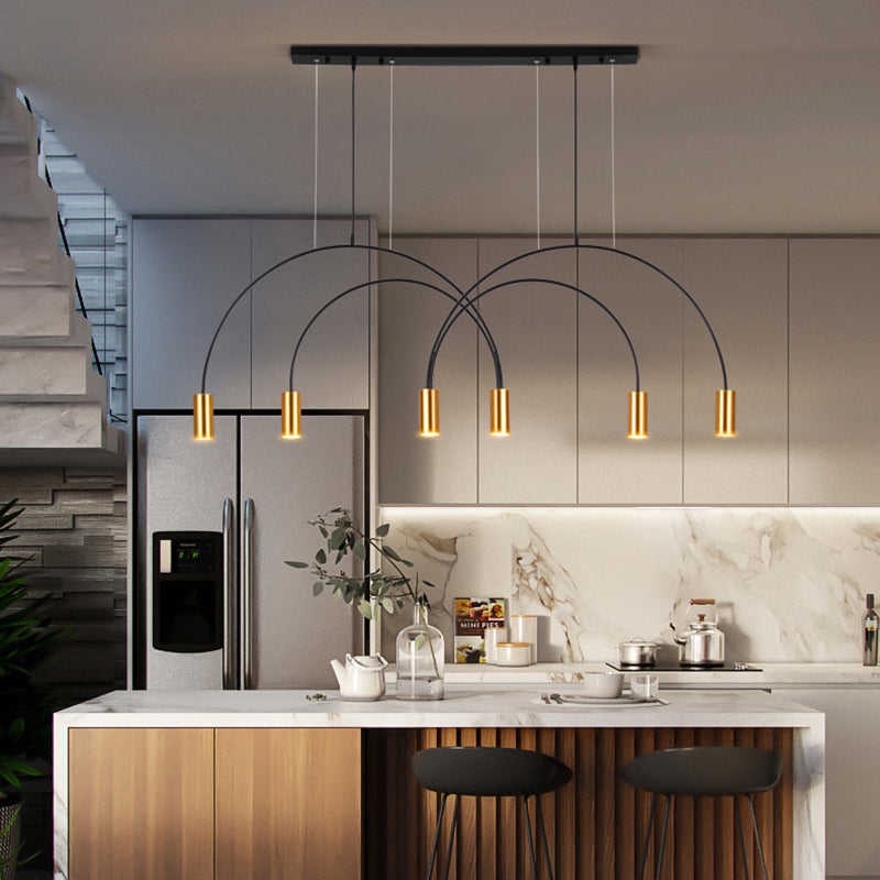 Moderner Stilzylinder hängende Anhänger Lichter Metall 6 Licht Anhänger Beleuchtungskarten