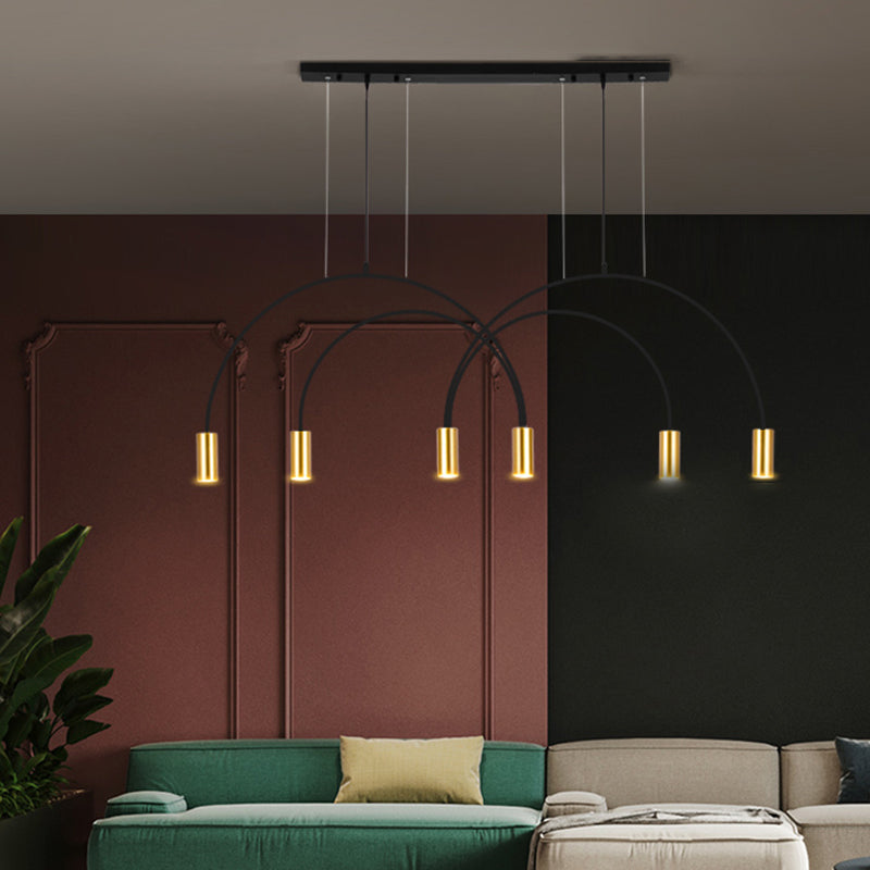 Moderner Stilzylinder hängende Anhänger Lichter Metall 6 Licht Anhänger Beleuchtungskarten