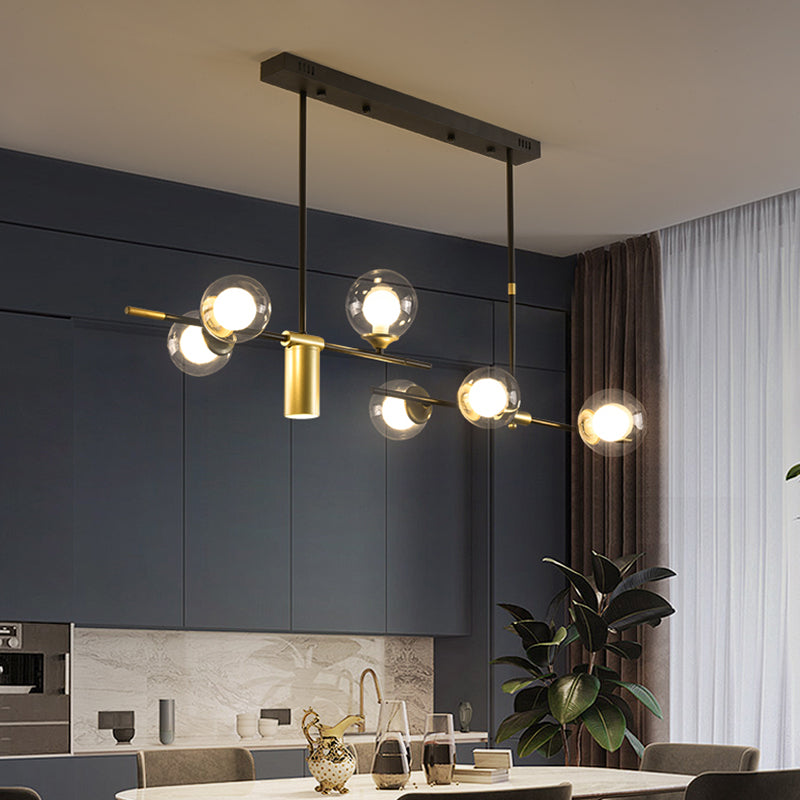 Moderner Stil sphärischer Anhänger Lichter Metall 7 hängende Anhängerleuchten