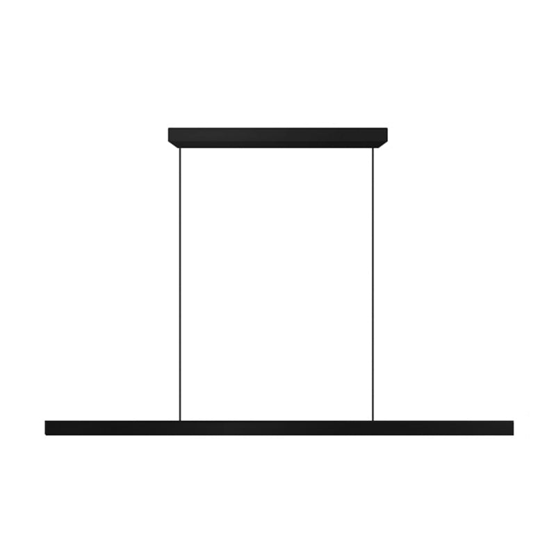 Zeitgenössischer Stil linearer Form Island Light Metal 1 hängendes Anhänger Licht in Schwarz
