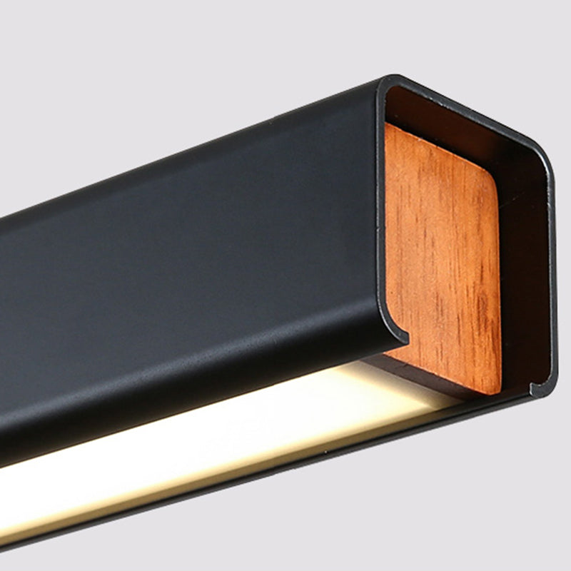 Zeitgenössischer Stil linearer Form Island Light Metal 1 hängendes Anhänger Licht in Schwarz