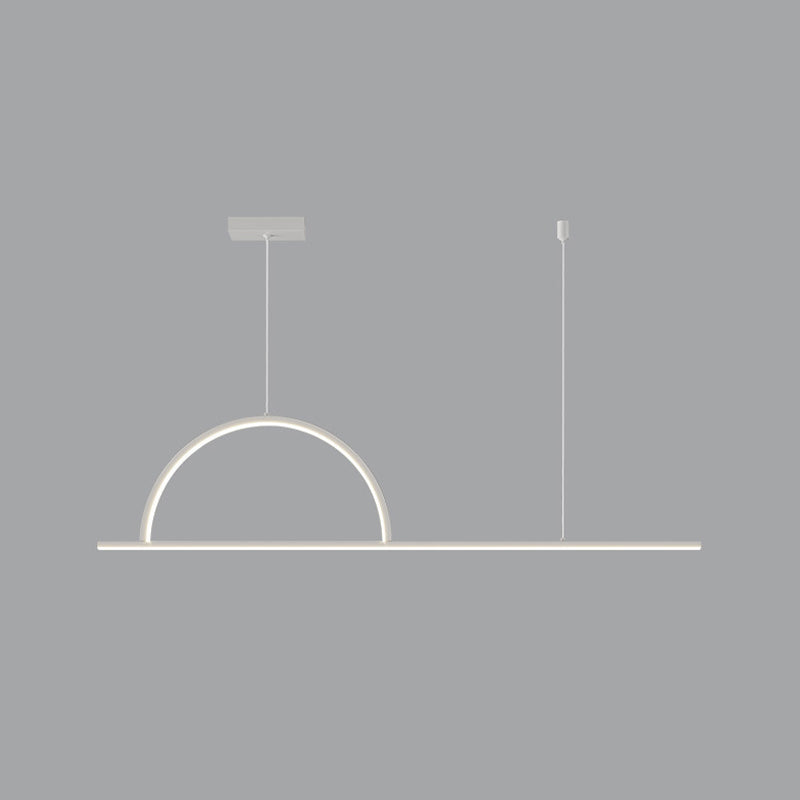 Ideas de iluminación de la isla de la isla de la isla de forma lineal de estilo contemporáneo de forma lineal