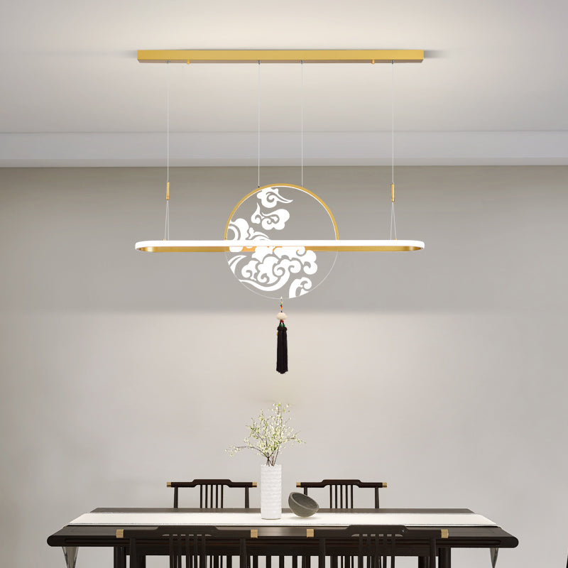 Linear Shape Island Lights Modern Style Metal Two Light Pending Lighting Fixtures