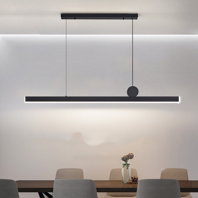 Zeitgenössischer Stil linearer Form Island Light Metal One Light Island Lighting