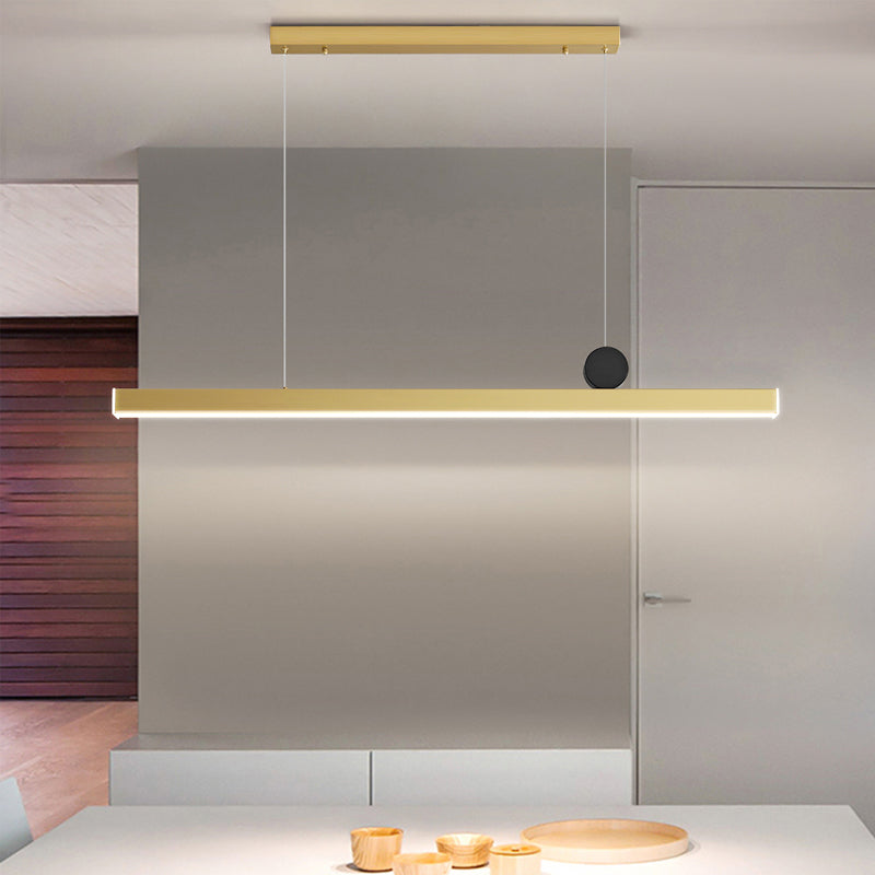 Zeitgenössischer Stil linearer Form Island Light Metal One Light Island Lighting