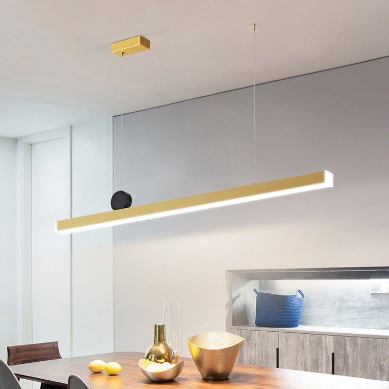 Zeitgenössischer Stil linearer Form Island Light Metal One Light Island Lighting