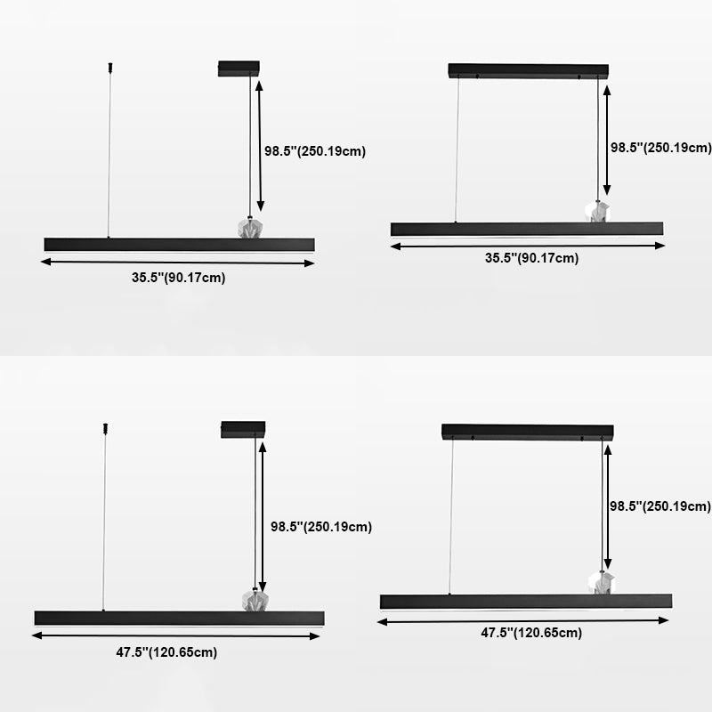 Zeitgenössischer Stil linearer Form Island Light Metal 1 Light Island Lighting