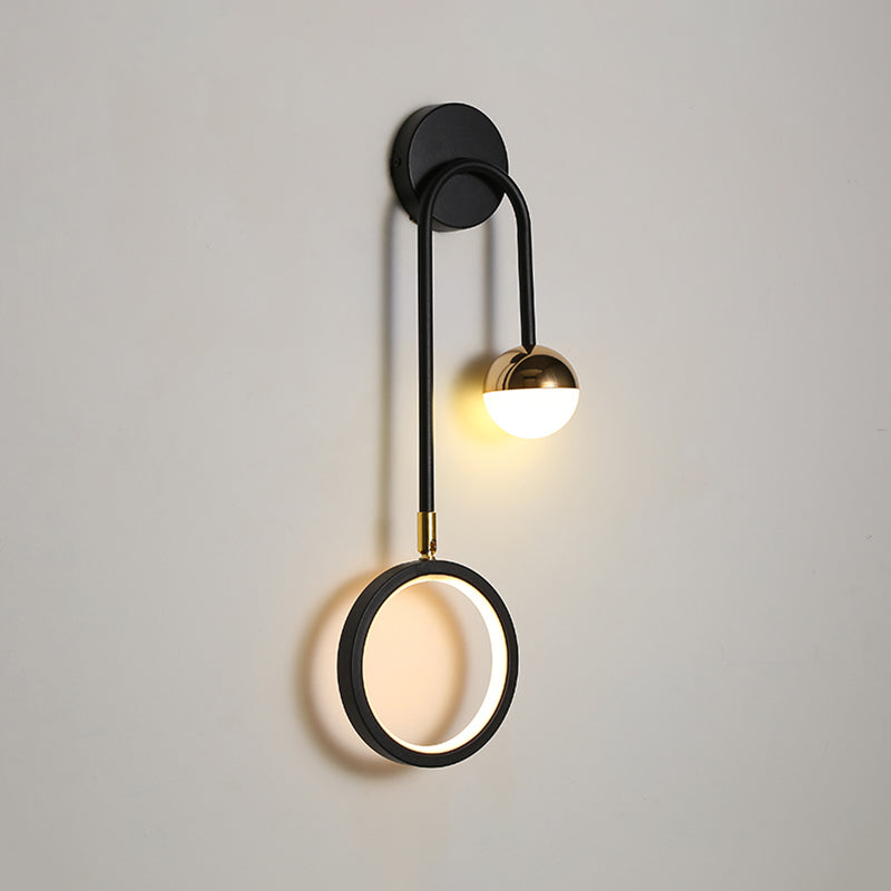 Modern Style Round Wall Mounted Lamps Metal Multi Lights Wall Sconces