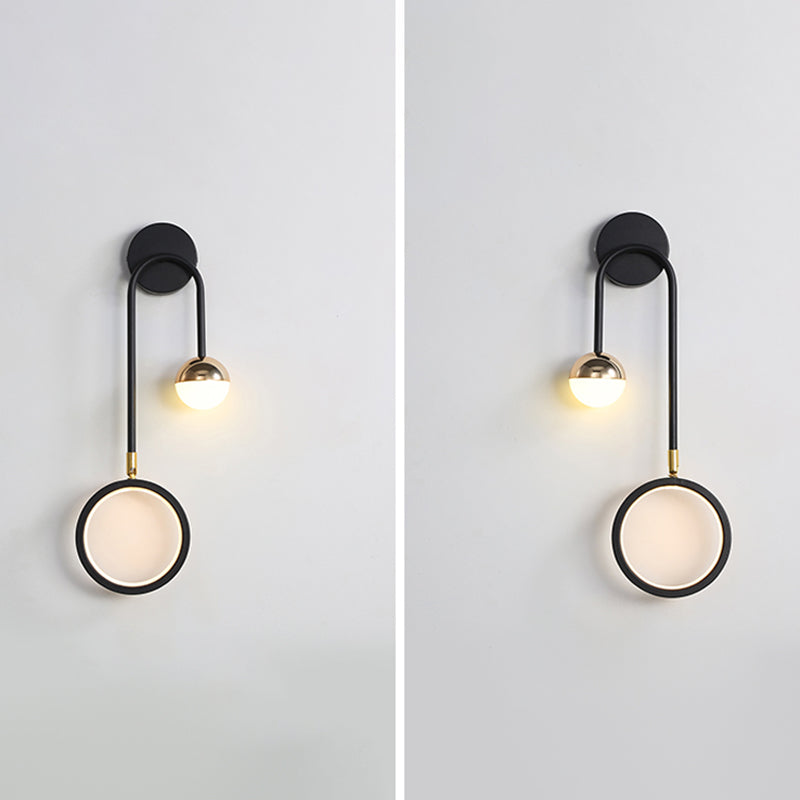 Modern Style Round Wall Mounted Lamps Metal Multi Lights Wall Sconces