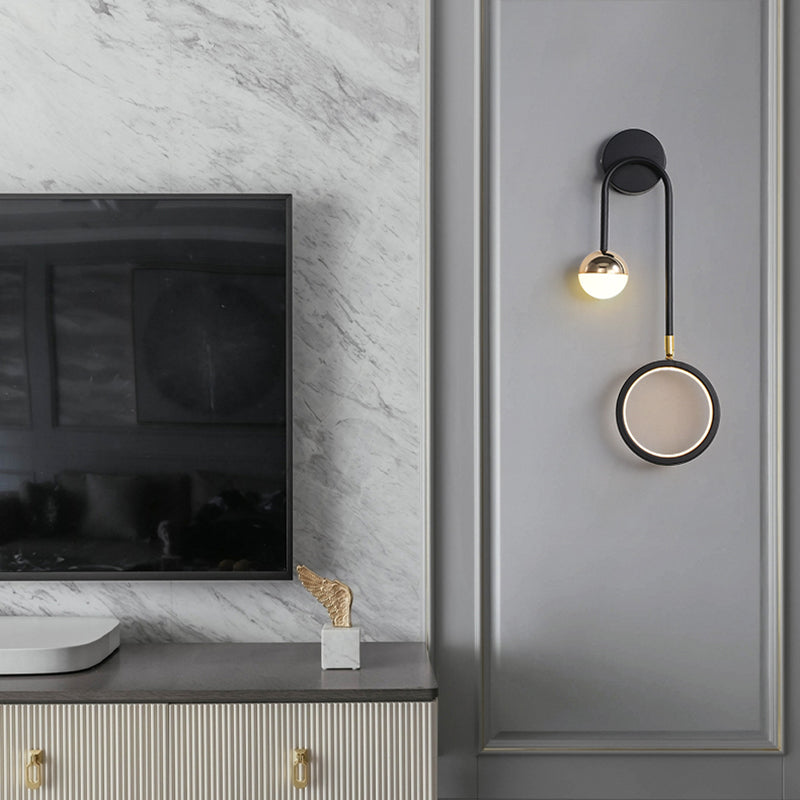 Modern Style Round Wall Mounted Lamps Metal Multi Lights Wall Sconces