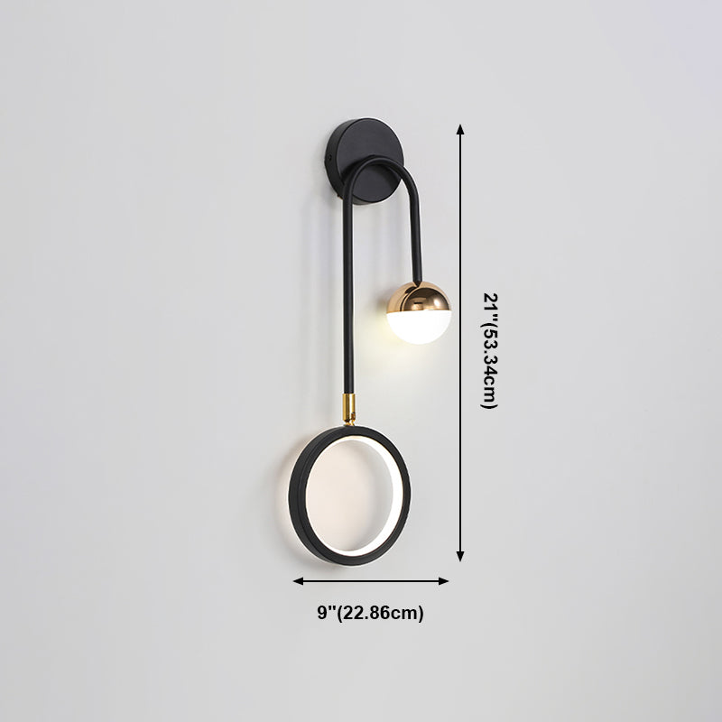 Modern Style Round Wall Mounted Lamps Metal Multi Lights Wall Sconces