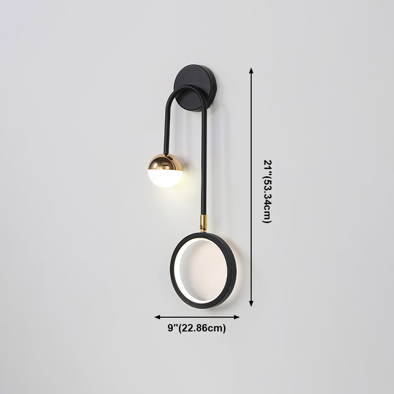 Modern Style Round Wall Mounted Lamps Metal Multi Lights Wall Sconces