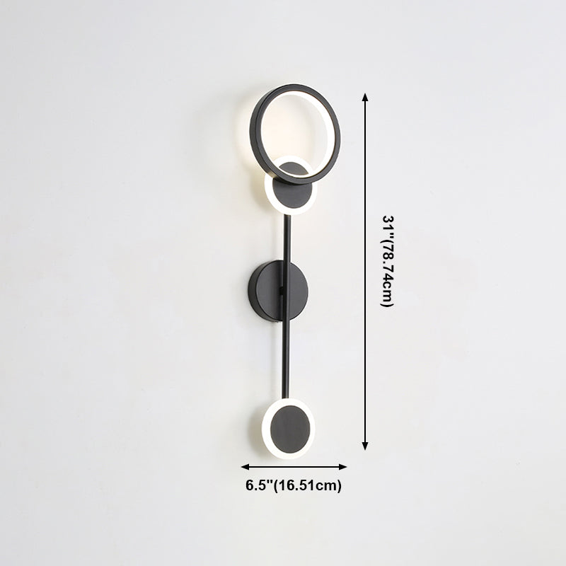 Modern Style Round Wall Mounted Lamps Metal Multi Lights Wall Sconces