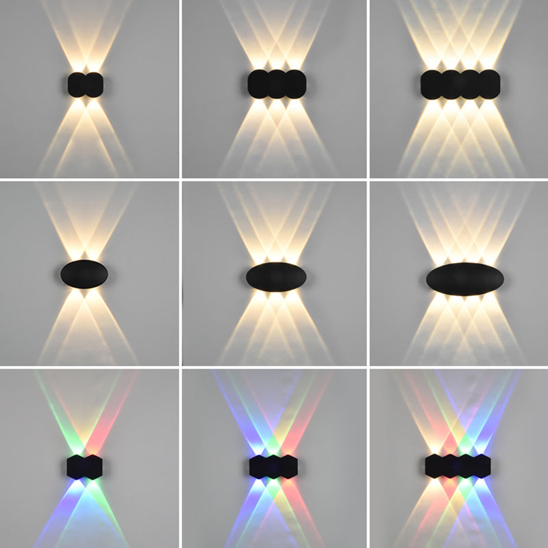 Multi Lights Geometric Wall Lights Modern Style Metal Wall Washer Sconce