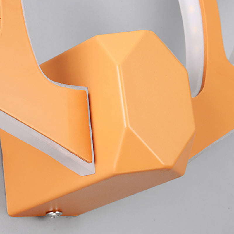 1 lumière géométrique lumineuse luminaires d'éclairage mural en métal de style moderne