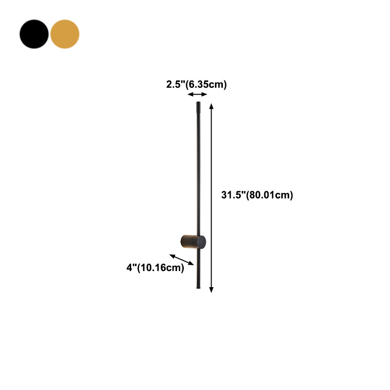 Minimalist Metal Wall Light Straight Shape LED Wall Sconce for Bedroom