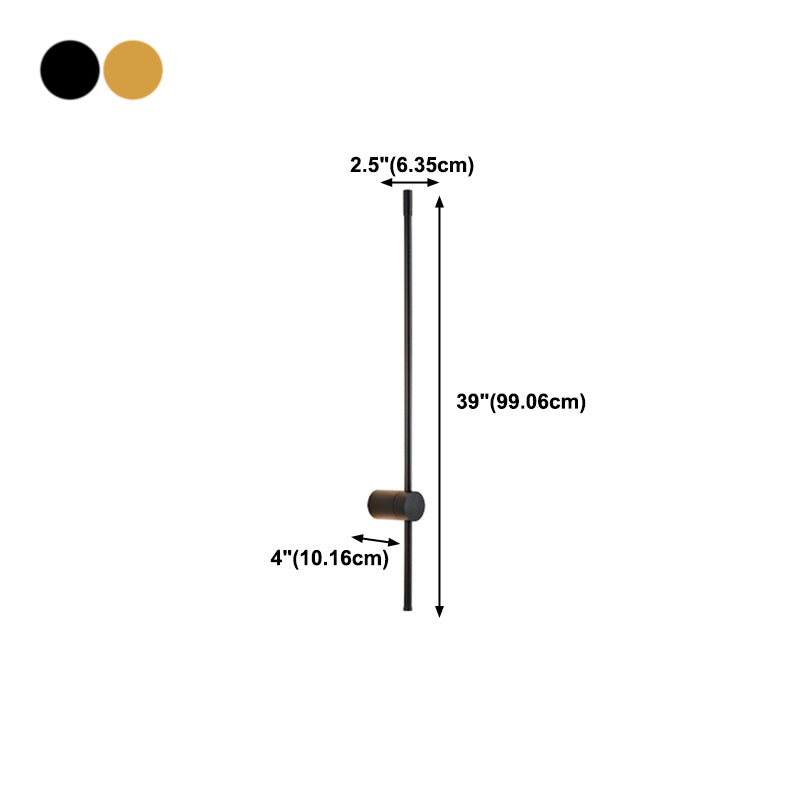 Minimalist Metal Wall Light Straight Shape LED Wall Sconce for Bedroom