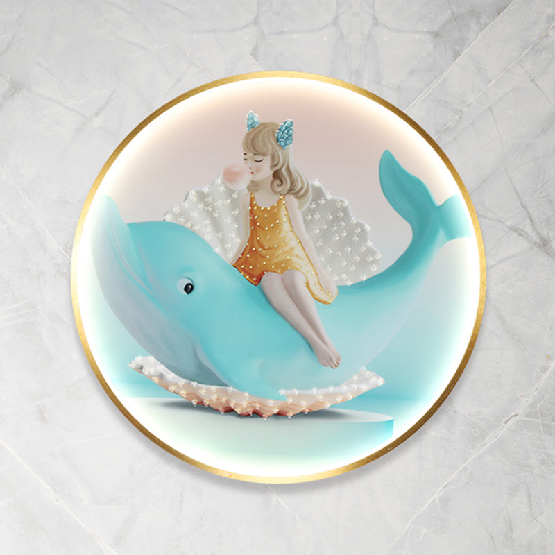 Estilo moderno de forma de círculo muro metal 1 iluminación de apliques de luz para dormitorio