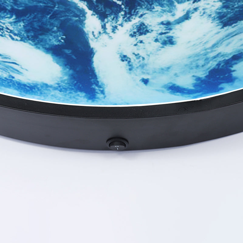 Estilo moderno de forma de círculo muro metal 1 iluminación de apliques de luz para dormitorio