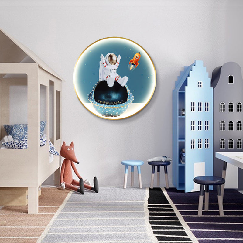 Estilo moderno de forma de círculo muro metal 1 iluminación de apliques de luz para dormitorio