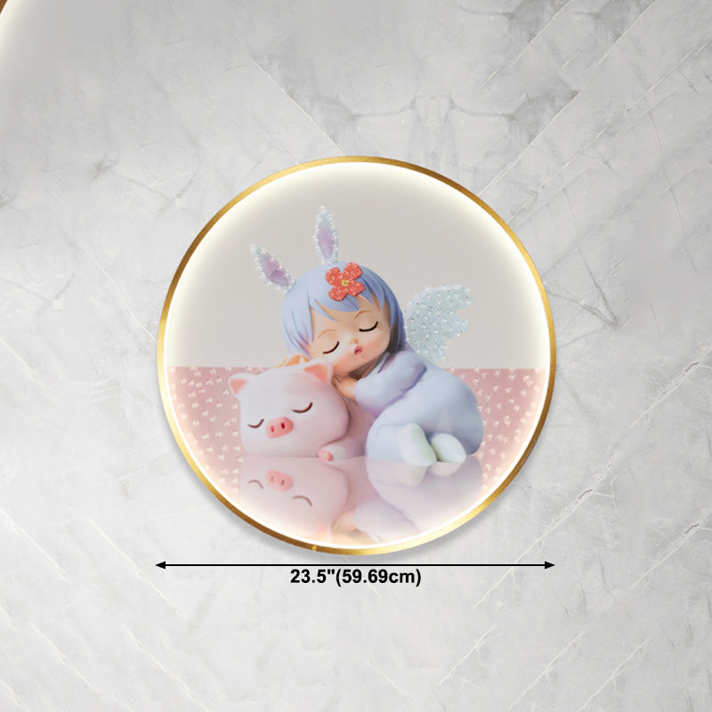 Estilo moderno de forma de círculo muro metal 1 iluminación de apliques de luz para dormitorio