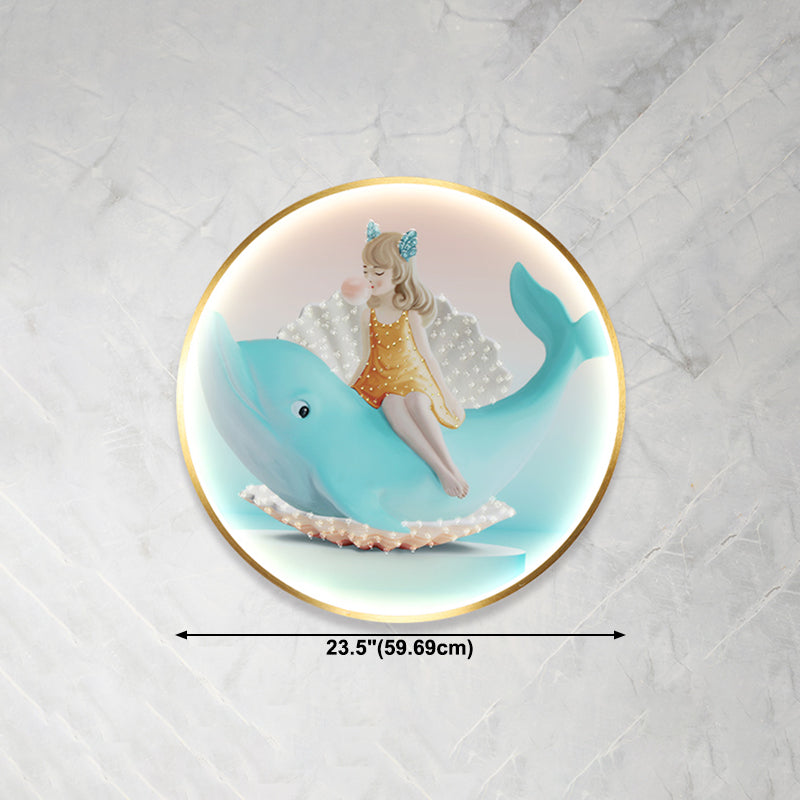 Estilo moderno de forma de círculo muro metal 1 iluminación de apliques de luz para dormitorio